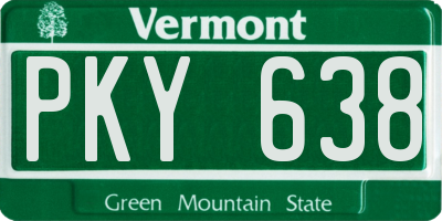 VT license plate PKY638