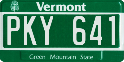 VT license plate PKY641