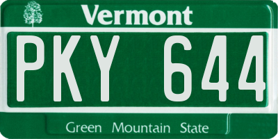 VT license plate PKY644