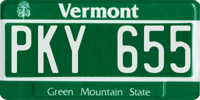 VT license plate PKY655