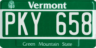 VT license plate PKY658