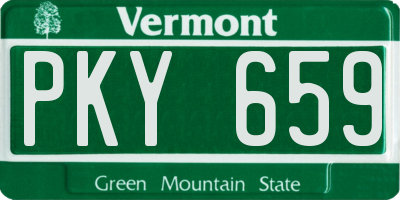 VT license plate PKY659