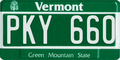VT license plate PKY660