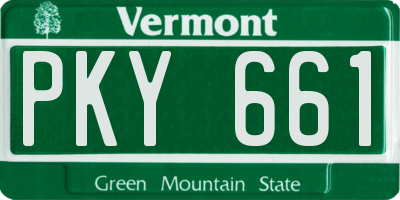 VT license plate PKY661