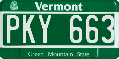 VT license plate PKY663