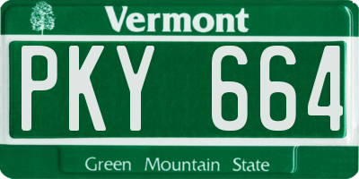 VT license plate PKY664