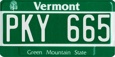 VT license plate PKY665