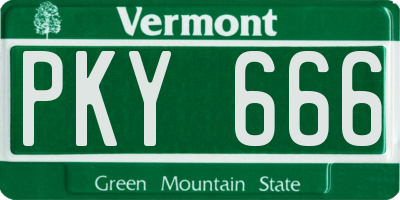 VT license plate PKY666