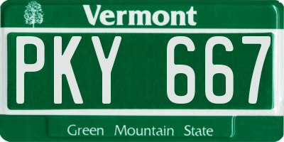 VT license plate PKY667