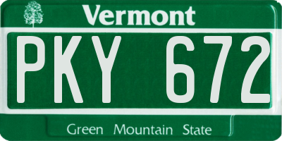 VT license plate PKY672