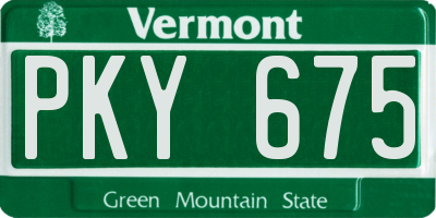 VT license plate PKY675