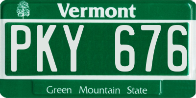 VT license plate PKY676