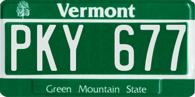 VT license plate PKY677