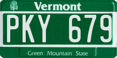 VT license plate PKY679