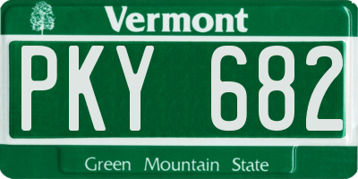 VT license plate PKY682