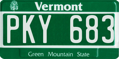 VT license plate PKY683