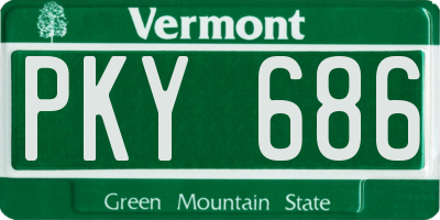 VT license plate PKY686
