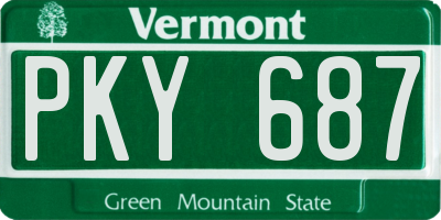 VT license plate PKY687