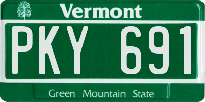 VT license plate PKY691