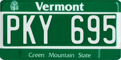 VT license plate PKY695