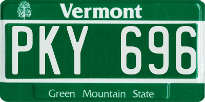 VT license plate PKY696