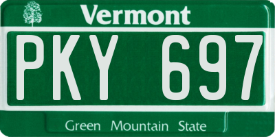 VT license plate PKY697
