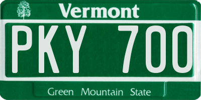 VT license plate PKY700