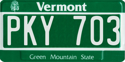 VT license plate PKY703