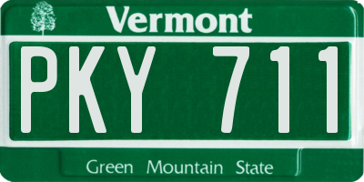 VT license plate PKY711