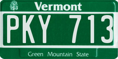 VT license plate PKY713
