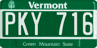 VT license plate PKY716