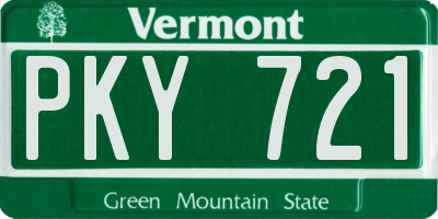 VT license plate PKY721