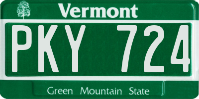 VT license plate PKY724