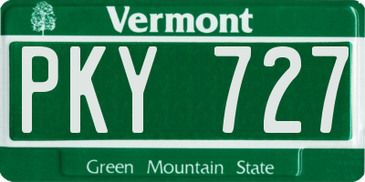 VT license plate PKY727
