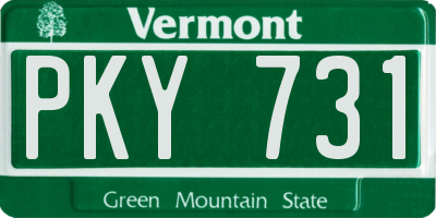 VT license plate PKY731