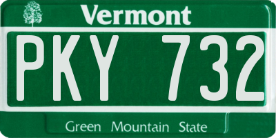 VT license plate PKY732