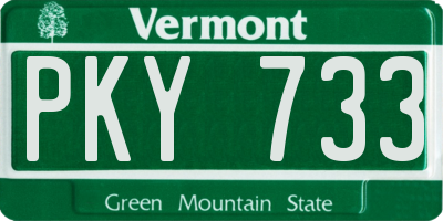 VT license plate PKY733