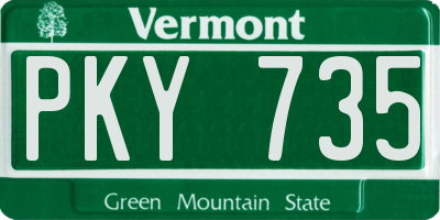 VT license plate PKY735