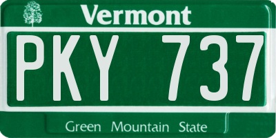VT license plate PKY737