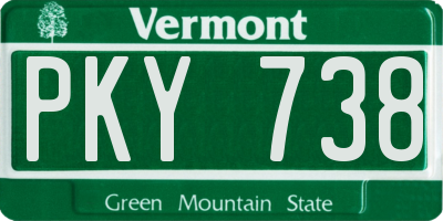VT license plate PKY738
