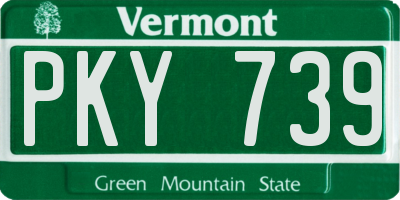 VT license plate PKY739