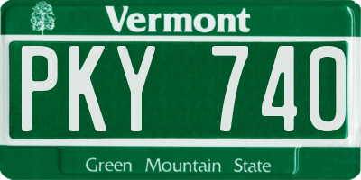 VT license plate PKY740