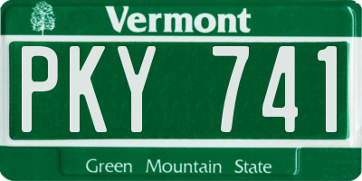 VT license plate PKY741