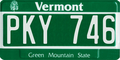 VT license plate PKY746