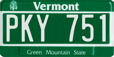 VT license plate PKY751
