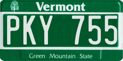 VT license plate PKY755