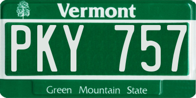 VT license plate PKY757