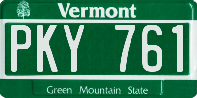 VT license plate PKY761