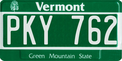VT license plate PKY762