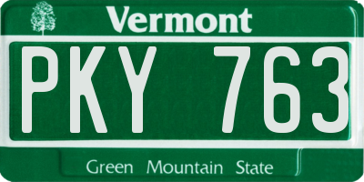 VT license plate PKY763